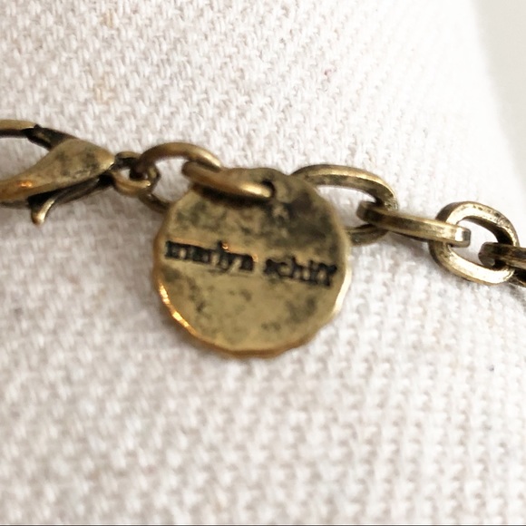 NWOT MARLYN SCHIFF Boho Tiny Chain Link Long Necklace with Black Leather Tassel - Picture 12 of 16